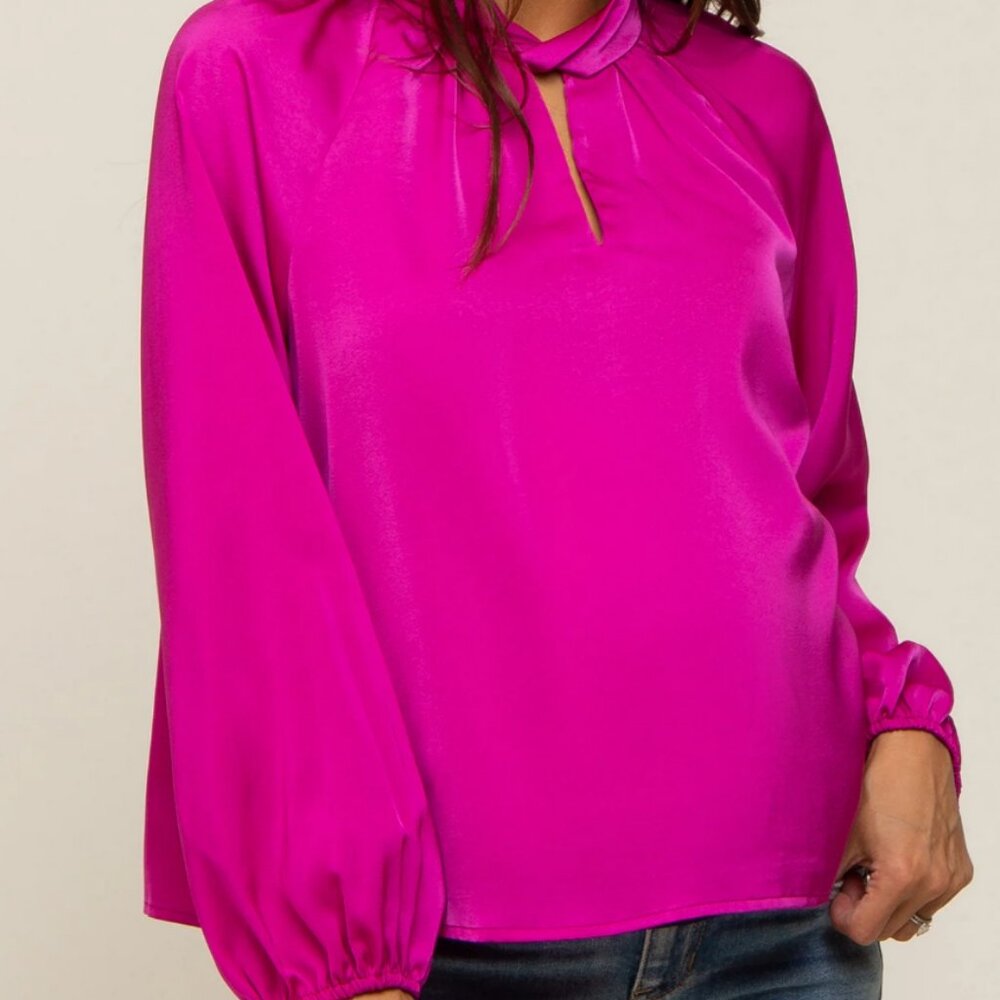 Pink Blush maternity dressy top - fucia - size M